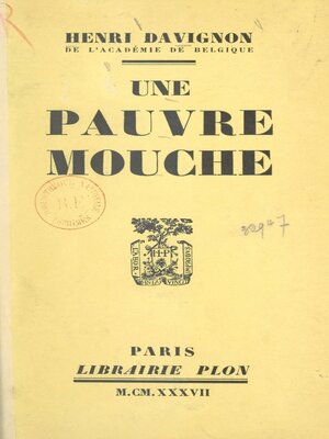 cover image of Une pauvre mouche et autres cramignons liégeois